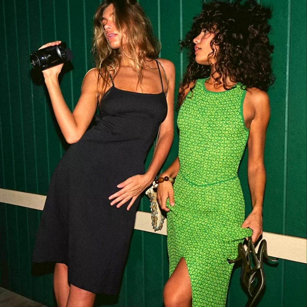 Free People It's A Date Black Midi Dress